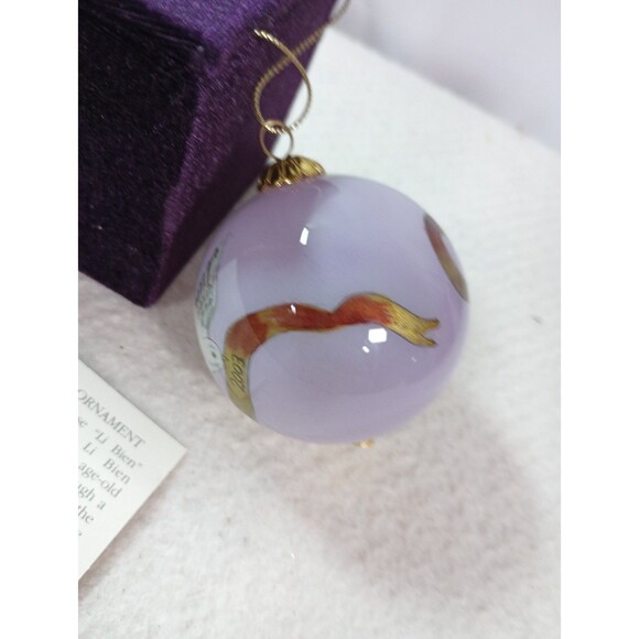 Li Bien “Peace On Earth” 2003 Purple Dove Glass Christmas Ornament w/ Box – Vtg - Picture 4 of 11